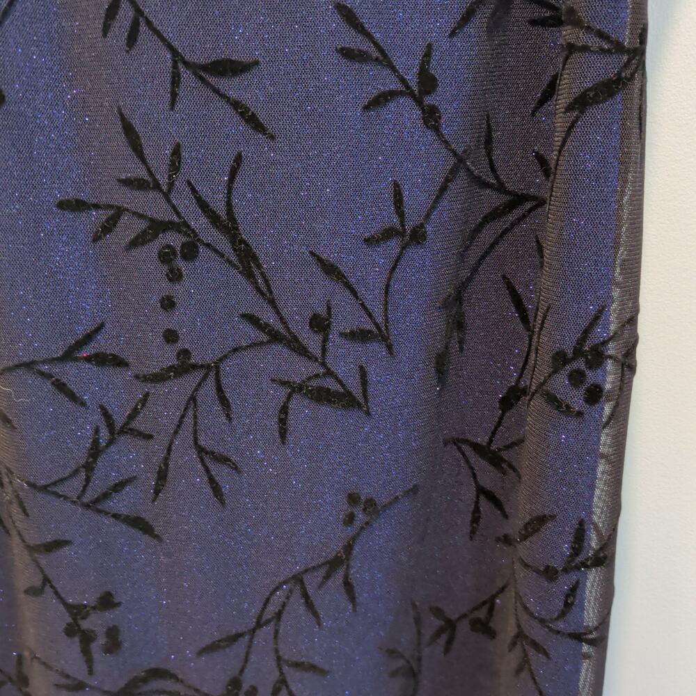 NOS Vtg 90s Rampage Sz M Blue Sheer Glitter Formal Maxi Dress Fairy Whimsygoth - Picture 3 of 8